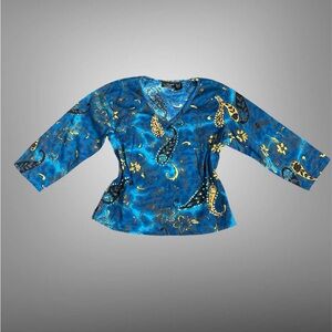 Le Mieux Blue and Gold Women's Top